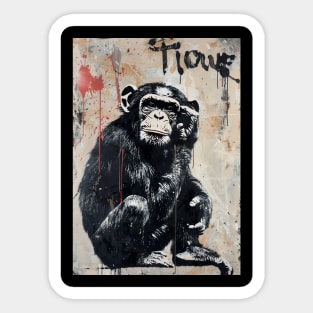 Banksy Graffiti monkey Sticker